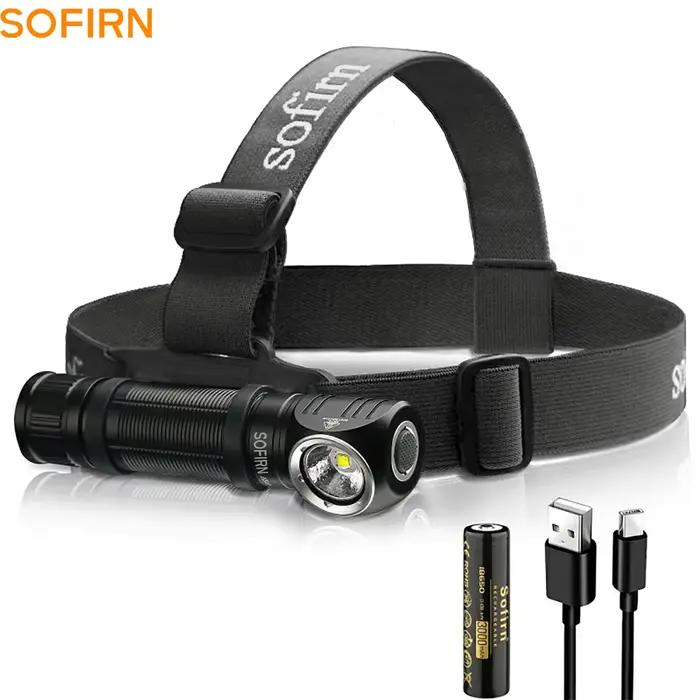 Lampe frontale rechargeable USB-C Sofirn HS40 2000lm SST40 pour pêche nocturne et camping