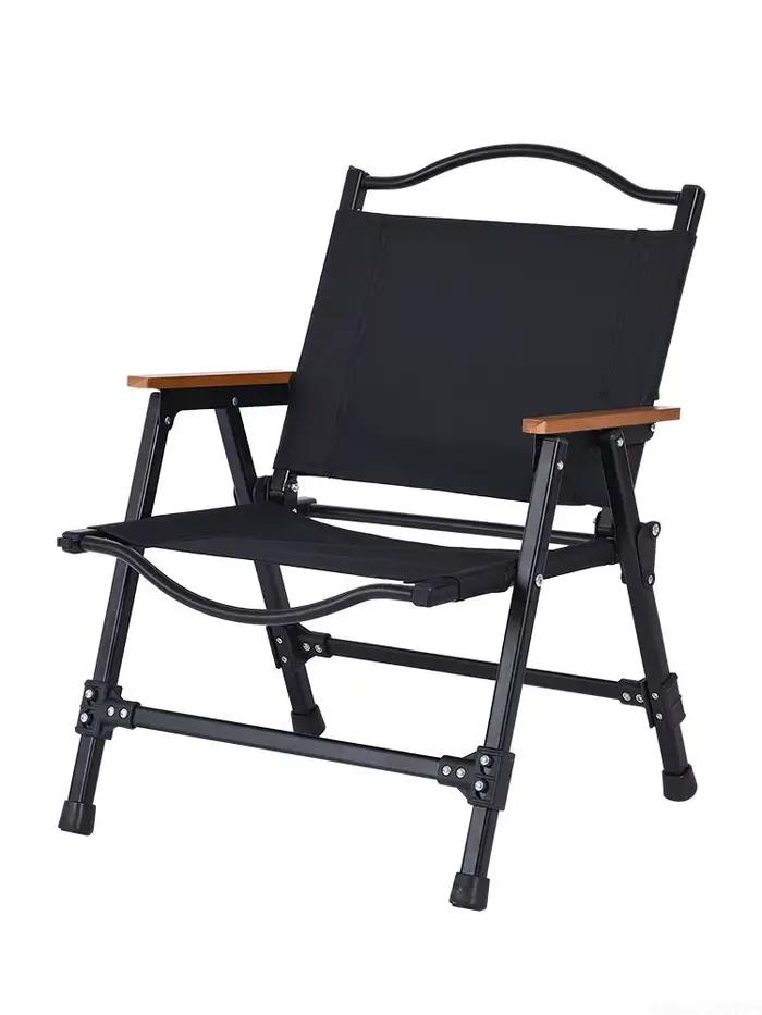 Chaise pliante Kermit noire amovible nouvelle - Camping, plage, pêche portable design moderne