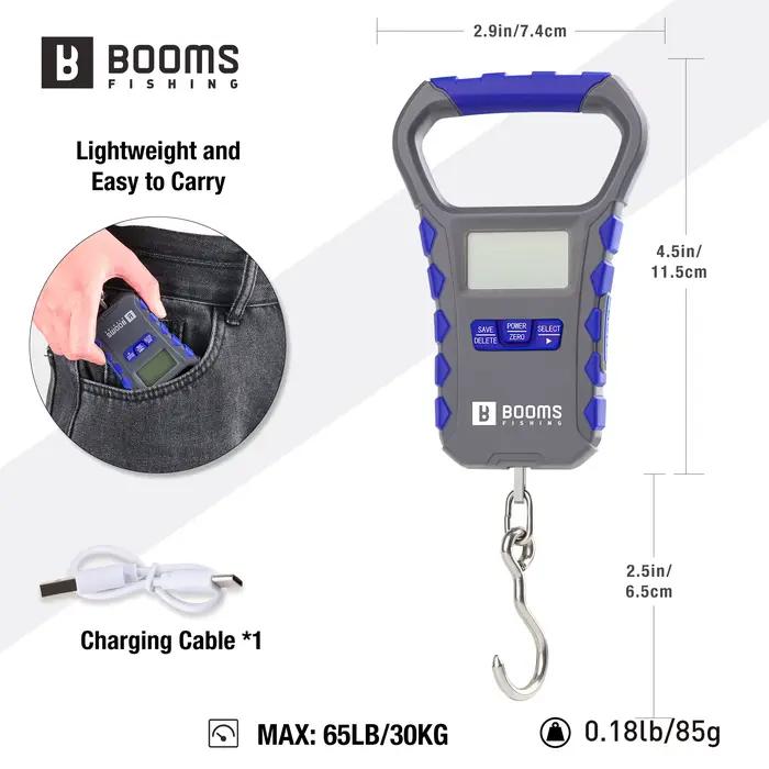 Balance numérique rechargeable Booms Fishing XW50 30kg - Outil de pêche portable pour voyage et bagages