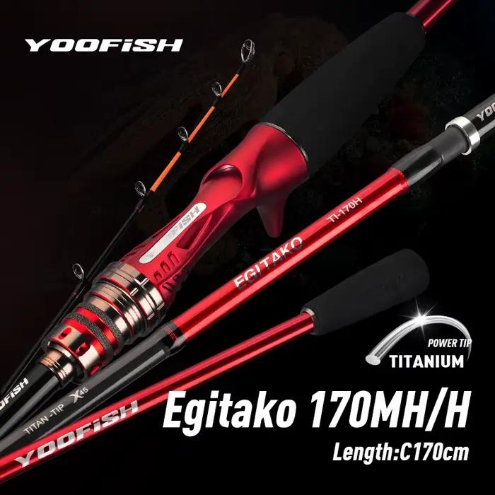 Canne YOOFISH EGITAKO carbone 170MH/H 2 sections pour pêche au calmar et seiche - Tip titane