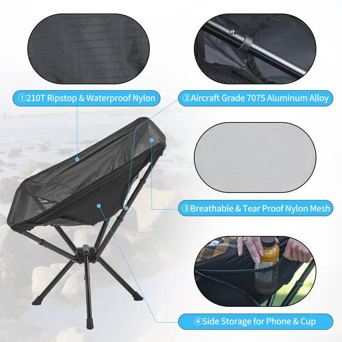 Chaise pliante ultralégère Naturehike Star Moon L03 pour randonnée pêche et montage rapide
