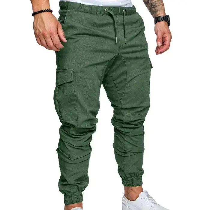 Pantalon printemps automne homme réglable cordon pêche poches ajustables slim fit rayé jogging