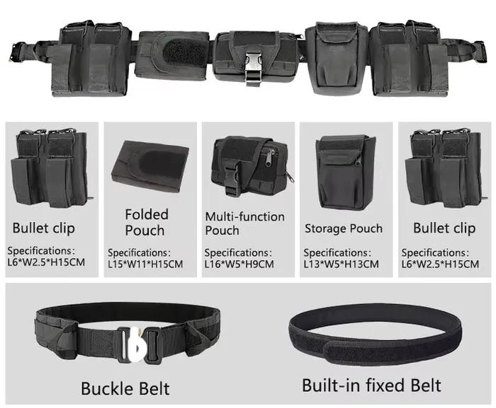 Ceinture tactique Yakeda noir pour pêche airsoft - Équipement sécurité chasse outdoor