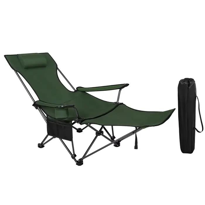 Chaise pliante pêche camping WOLTU avec repose-tête et repose-pieds réglables