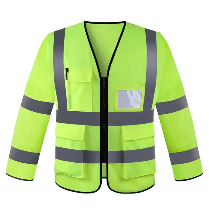Veste sécurité nocturne pêche - Manches longues réfléchissantes - Travailleurs nettoyage cours eau