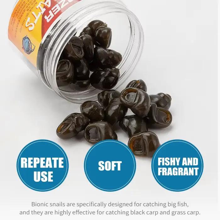 Leurres souples escargots flottants TPE 30 pièces 16mm 1g/1.5g pour pêche carnassiers réalistes