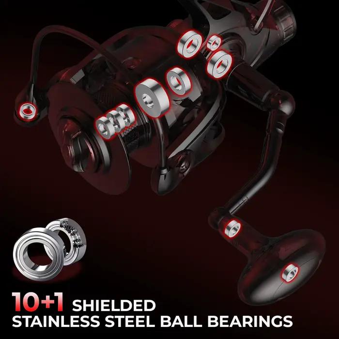 Moulinet pêche spinning KastKing Sharky Baitfeeder III - Frein carbone et roulements acier pour live liner
