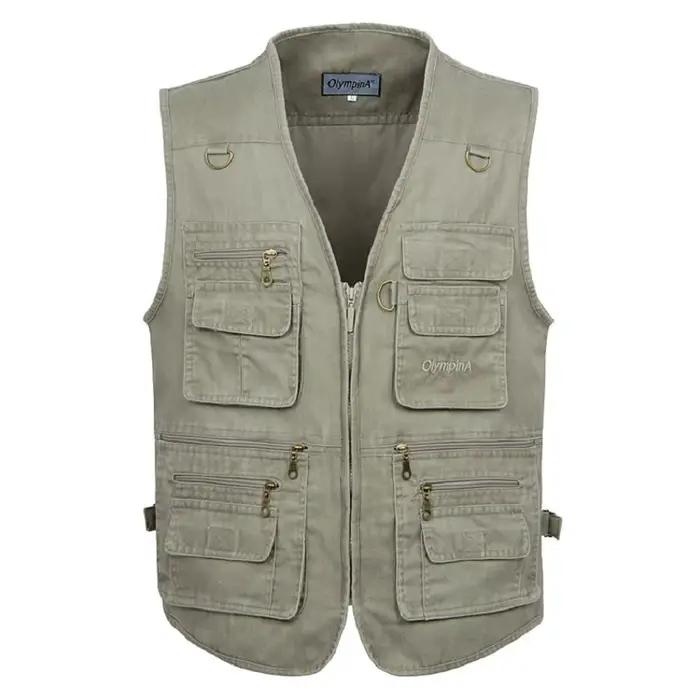 Veste de pêche sans manches grande taille multi-poches - Veste tactique homme printemps 10XL 9XL - Veste de voyage travail outdoor