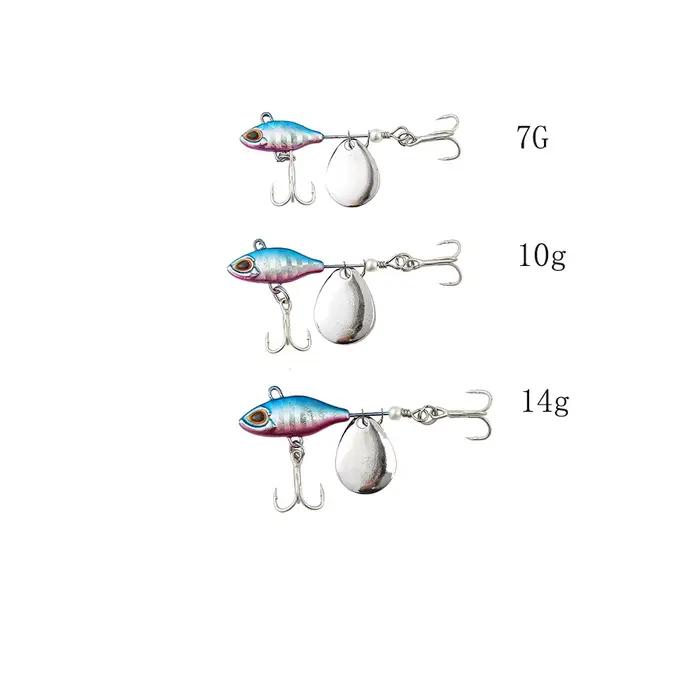 Leurre de pêche rotatif Long Shot VIB 7g 10g 14g, leurre cuiller avec queue spinner pour carnassiers