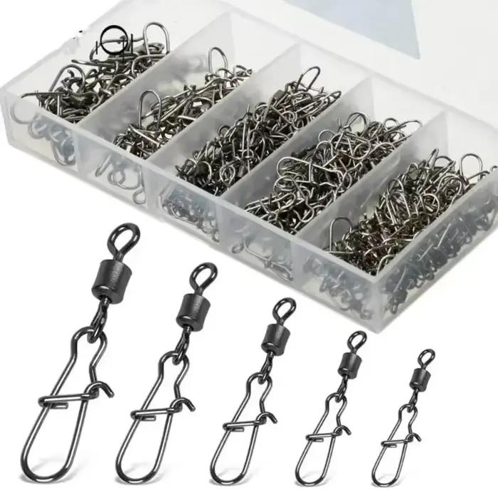 50 émerillons à roulement avec clip - Acier inoxydable - Accessoires pour leurres et hameçons