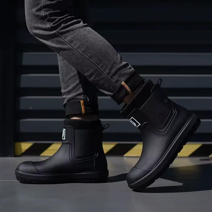 Bottes de pêche imperméables fourrées homme pour hiver avec doublure polaire chaude