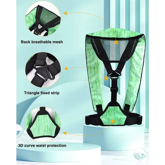 Gilet de pêche gonflable automatique sécurité adulte léger marine raft kayak natation multifonction