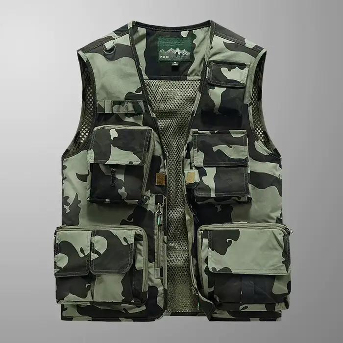 Veste mesh pêche randonnée 2023 - Gilet respirant multi-poches escalade photo camping extérieur