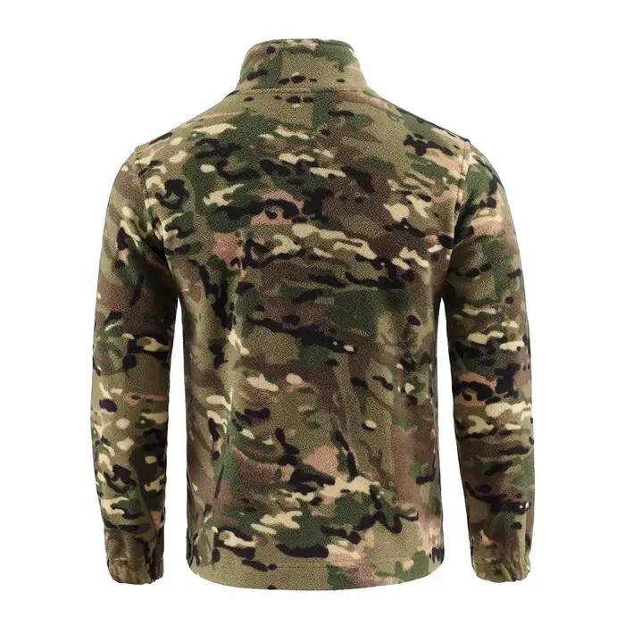 Veste camouflage extérieur polaire double face pour pêche et randonnée - Confort chaud