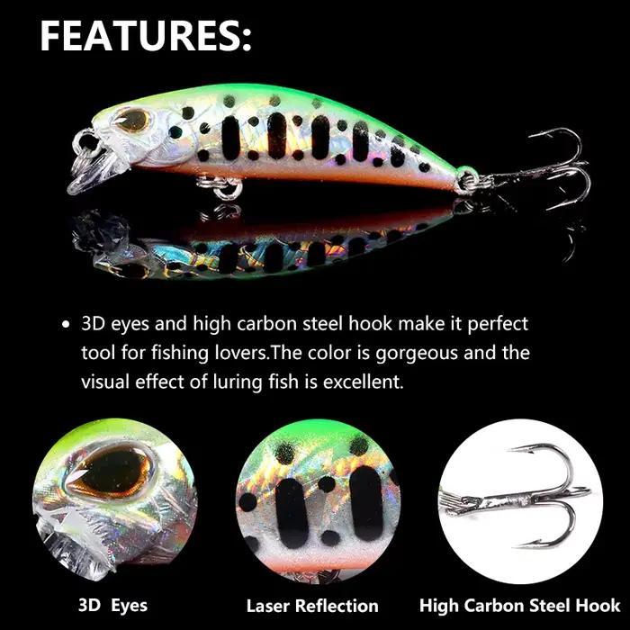 Leurre minnow jerkbait coulant 5.8cm 4.9g pour pêche carnassiers - appât dur black minnow wobbler
