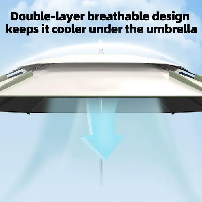 Grand parapluie carré pêche plage UPF 50+ pliable portable réglable protection UV