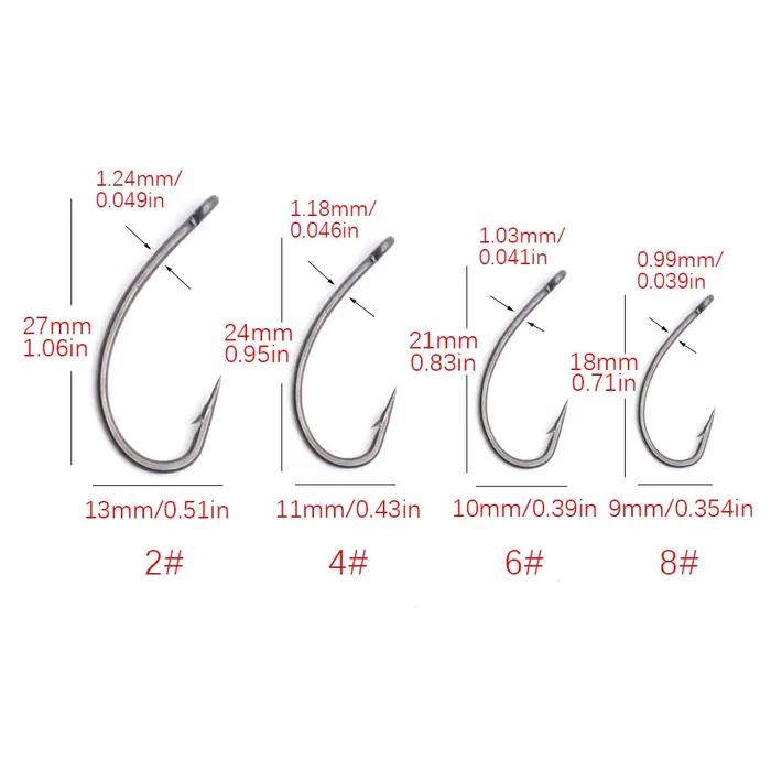 4PCS Ronnie Rig curve shank hameçons barbelés pop-up esche boilie screw hair rig terminal tackle