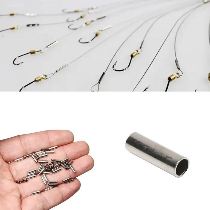 100 manchons de sertissage cuivre ronds pour ligne de pêche - Tubes aluminium 1.0mm-2.8mm accessoires mer