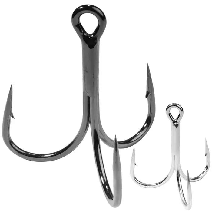 Hameçons triples 4X renforcés taille 1 à 10/0 pour gros poissons - acier carbone ultra-résistant