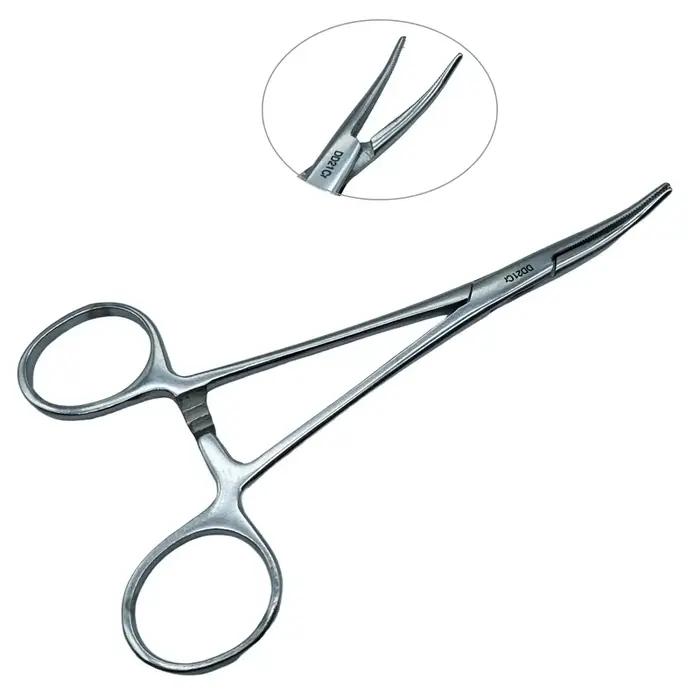 Pinces hémostatiques en acier inoxydable pour pêche - Pince chirurgicale à bout courbe/droit - Outil de précision