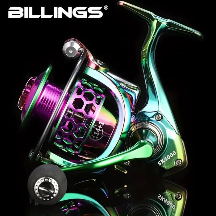 Moulinet spinning BILLINGS SK 1000-6000 : ratio 5.0:1/4.7:1, frein 22LB, rocker CNC pour eau douce et mer