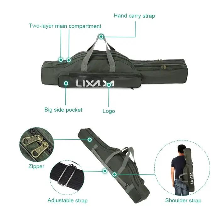 Sac de transport pliable pour canne à pêche et matériel - Organisateur de voyage avec porte-canne intégré