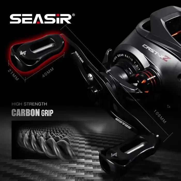 Moulinet baitcasting SEASIR Cast X2 7.3:1 avec frein N52 et roulements céramique - Reel performant pour pêche au leurre