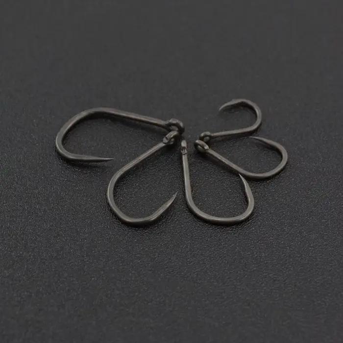 Hameçons de pêche sans ardillon Hirisi 50 pièces, acier inoxydable haute teneur en carbone avec revêtement PTFE