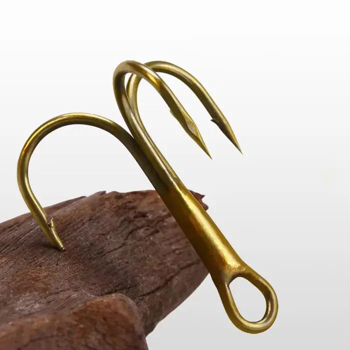 Hameçons triples 80 pièces acier carbone haute résistance pour pêche eau douce et mer