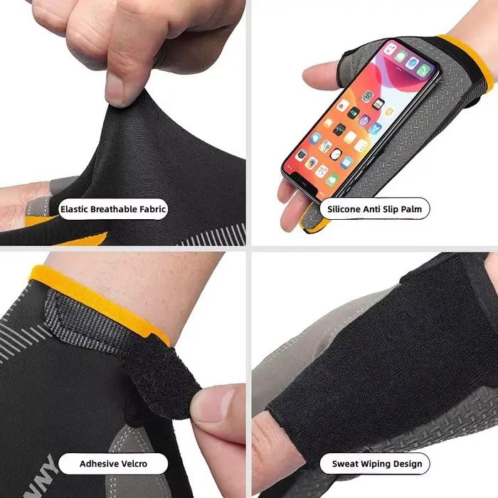 Gants de pêche en coton polyester spandex anti-dérapants coupe à trois doigts pour hommes et femmes protection solaire ocasions spéciales pêche en mer
