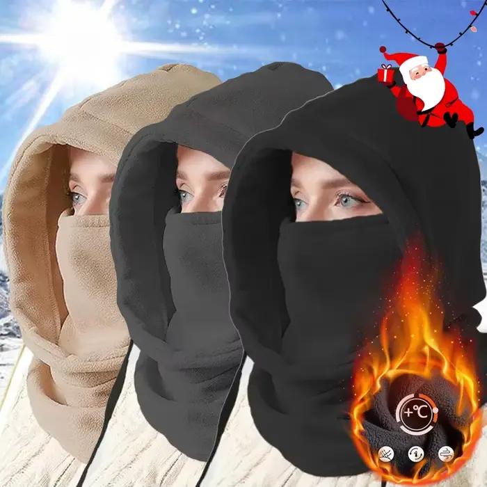Cagoule hiver pêche ski vélo - Masque facial coupe-vent thermique pour sports d'hiver - Cadeau Noël