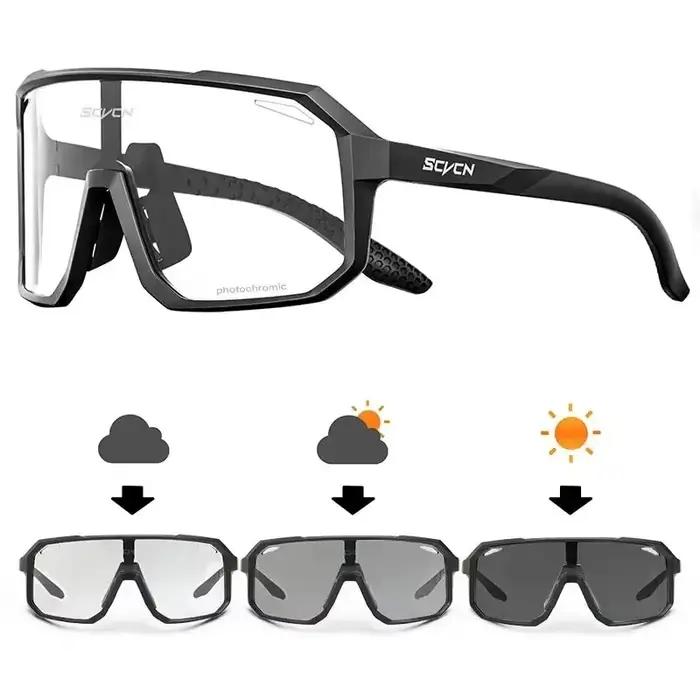 Lunettes cyclisme photochromiques unisexe - Protection UV pêche vélo sports extérieurs montagne