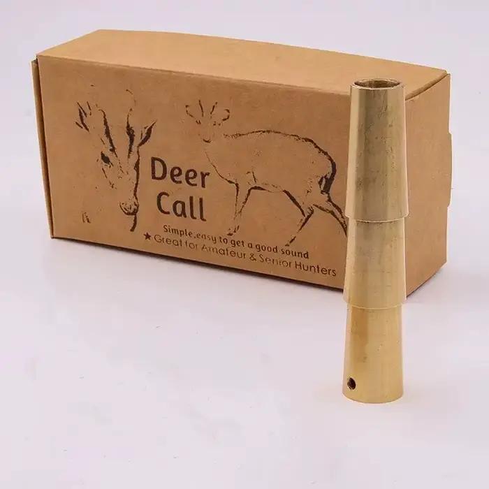 Sifflet appel cerf laiton 3 options - leurre animal pour chasse cerf corbeau écureuil