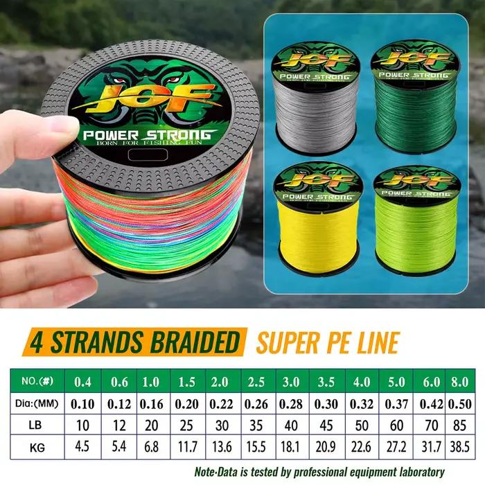 Fil pêche JOF 4 brins 300/100M PE tressé haute résistance - Ligne multifilament durable
