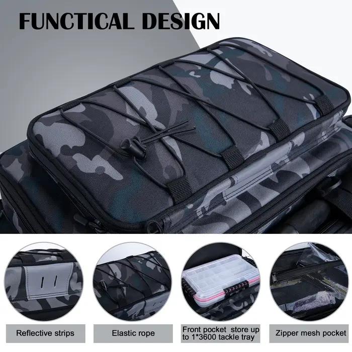 Sac de pêche étanche Goture 37x24x29cm - Backpack multifonction grande capacité pour leurres et accessoires