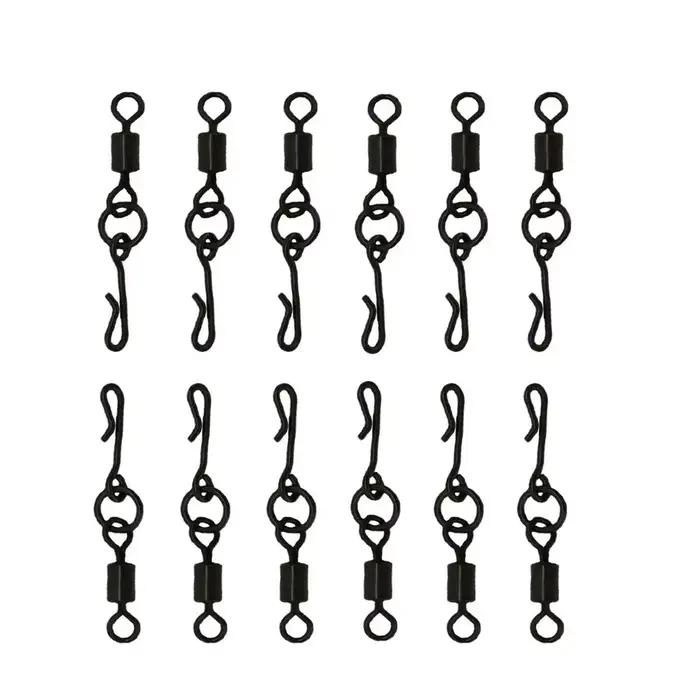 Émerillons flexibles rapides pour pêche carpe - 20 pièces avec système de clip de plomb sécurisé