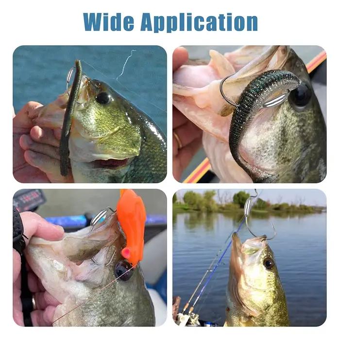 25 hameçons texas rig weighted offset pour bass - pêche eau douce et mer