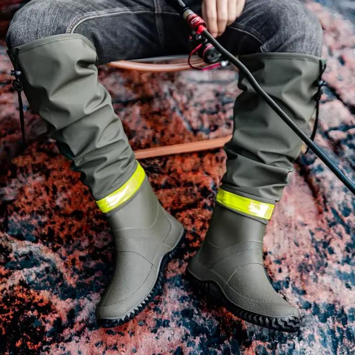 Bottes de pluie genou unisexe légères imperméables antidérapantes pour pêche équitation et activités extérieures