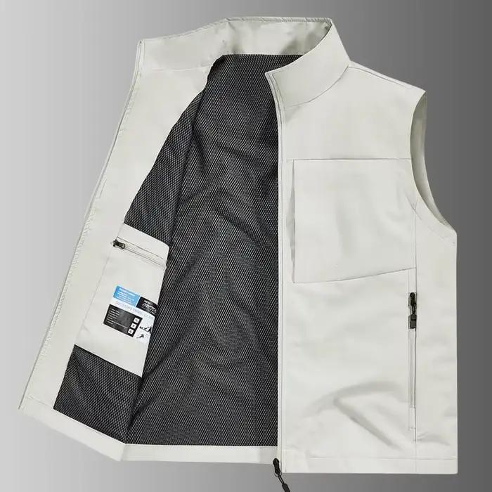 Veste sans manches homme pêche et randonnée respirante anti-vent multifonction