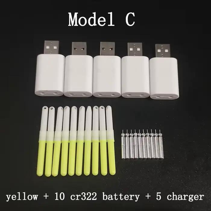 10 pièces lot lumière électrique pour flotteur de pêche nocturne avec pile CR322 accessoire LED starlight