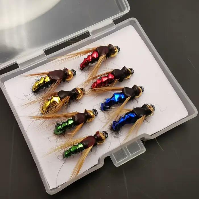 Kit de mouches artificielles pour pêche à la truite - nymphes, scuds et insectes 4/8/32 pièces
