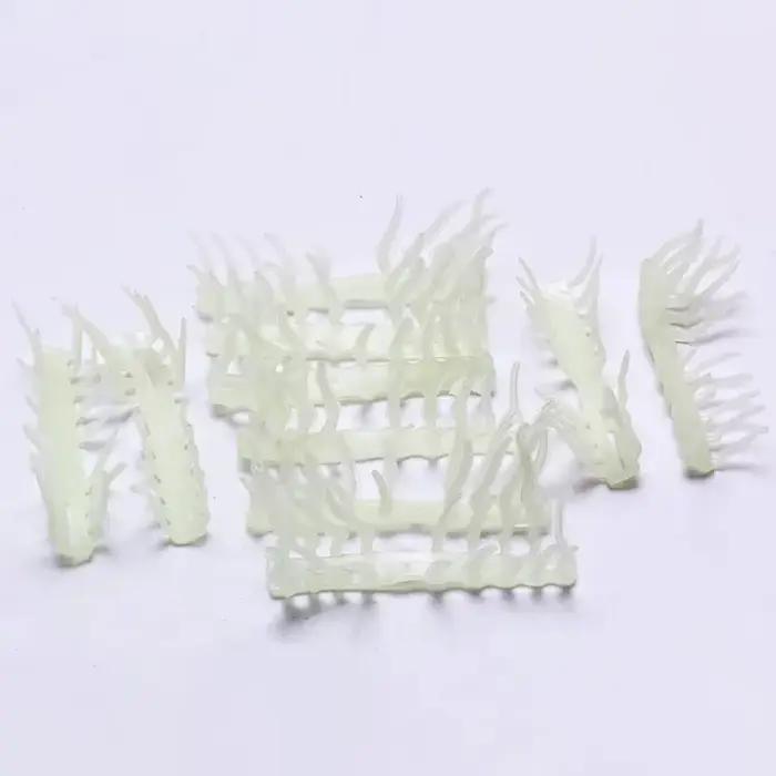 10 pieds de crevette en bois noctilucents - appâts lumineux souples pour pêche de nuit en France