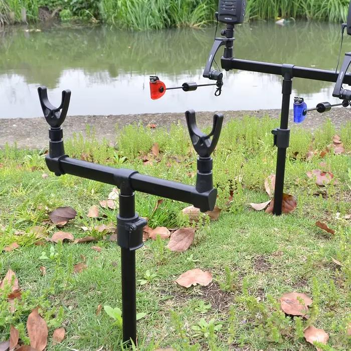 Support canne pêche carpe 2 pièces Hirisi pour piquets de berge - Rod rest head bank sticks