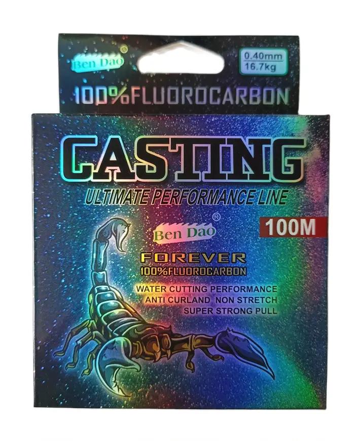 Ligne leader fluorocarbone 100M pour pêche carpe - fibre carbone ligne coulante invisible durable