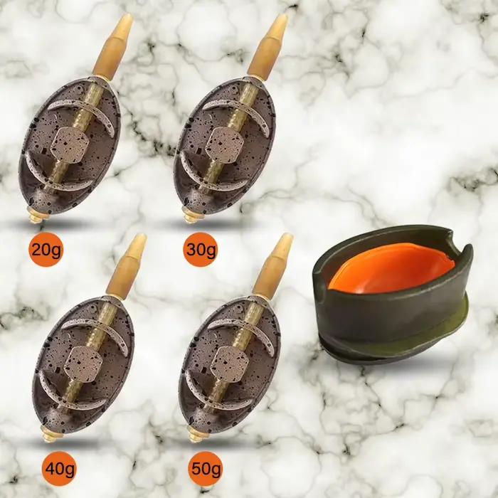 Set 5-en-1 de feeders pour pêche au fond - Poids zinc 4 grammages avec moule à libération rapide