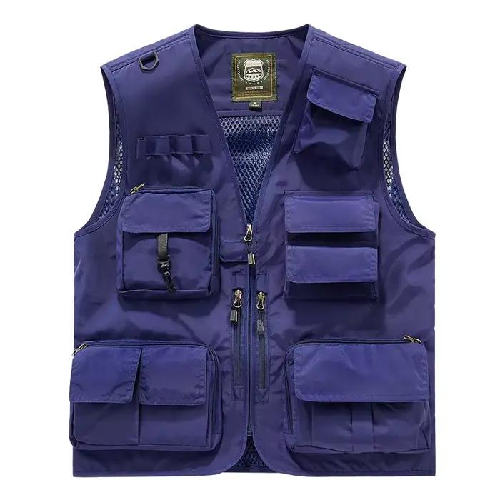Gilet camouflage homme grande taille 130kg 7XL - Veste sans manches multi-poches pour pêche et camping