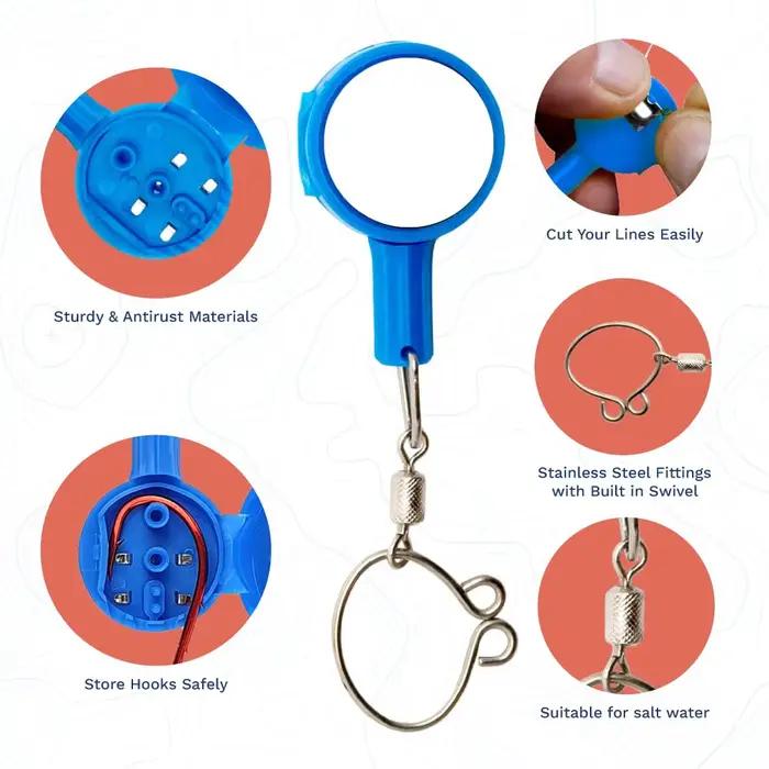 Boîte de rangement pour hameçons avec outil de nœud pêche portable organisateur accessoires