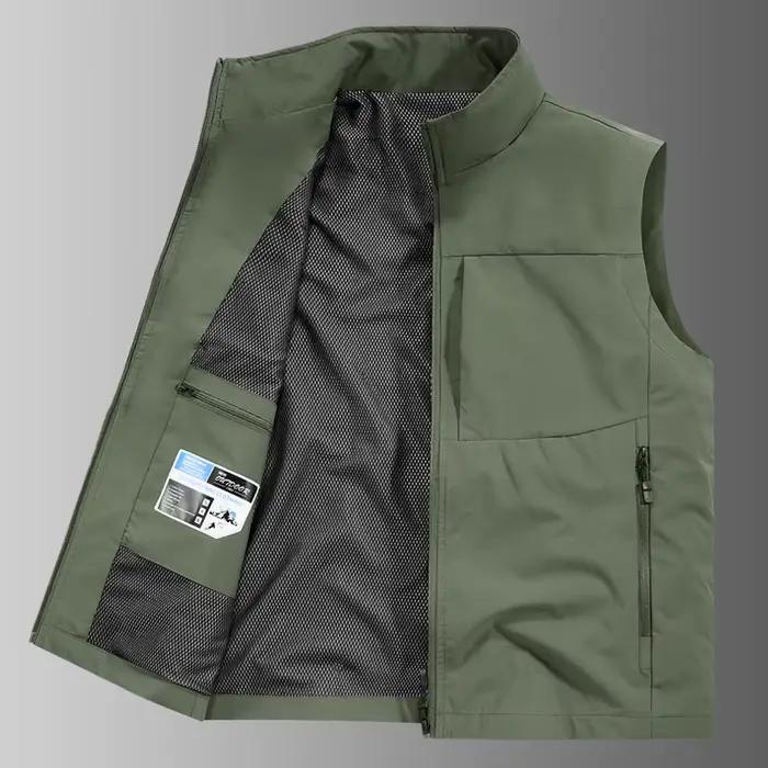 Veste sans manches homme pêche et randonnée respirante anti-vent multifonction
