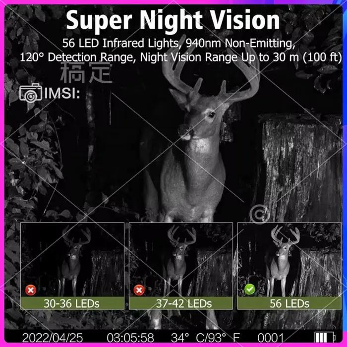 Caméra de chasse AUU-50MP 4K vidéo vision nocturne déclenchement 0.3s étanche surveillance jardin chasse