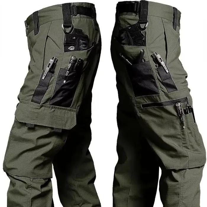 Pantalon travail tactique homme multi-poches imperméable pêche randonnée printemps automne